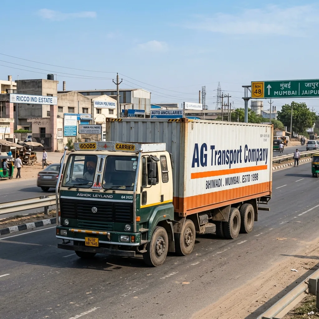 Bhiwadi to Mumbai industrial full truckload container transport on national highway