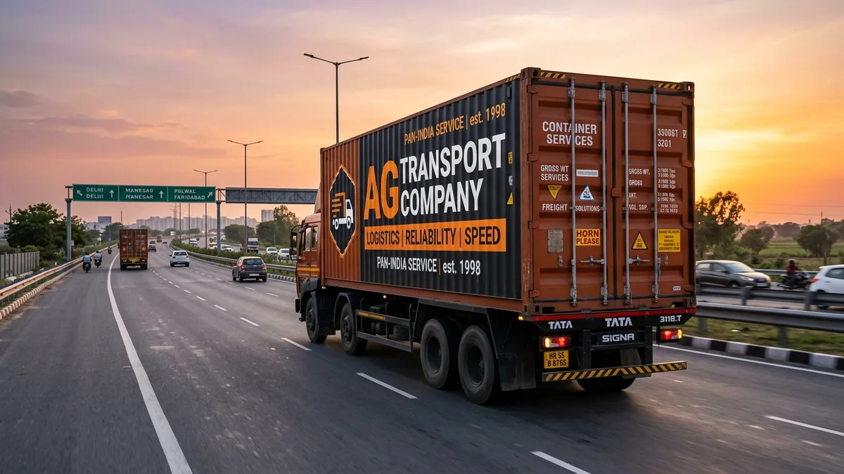 Jaipur to Faridabad FTL freight transport 32 ft multi-axle container truck on expressway