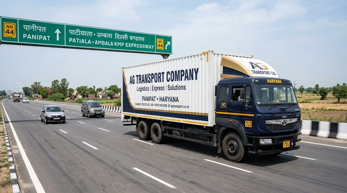 Jaipur to Karnal FTL freight transport 32 ft container truck on highway