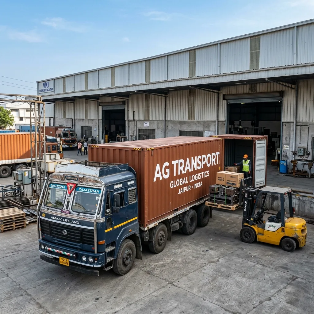 Jaipur VKI industrial area full truckload freight container truck loading